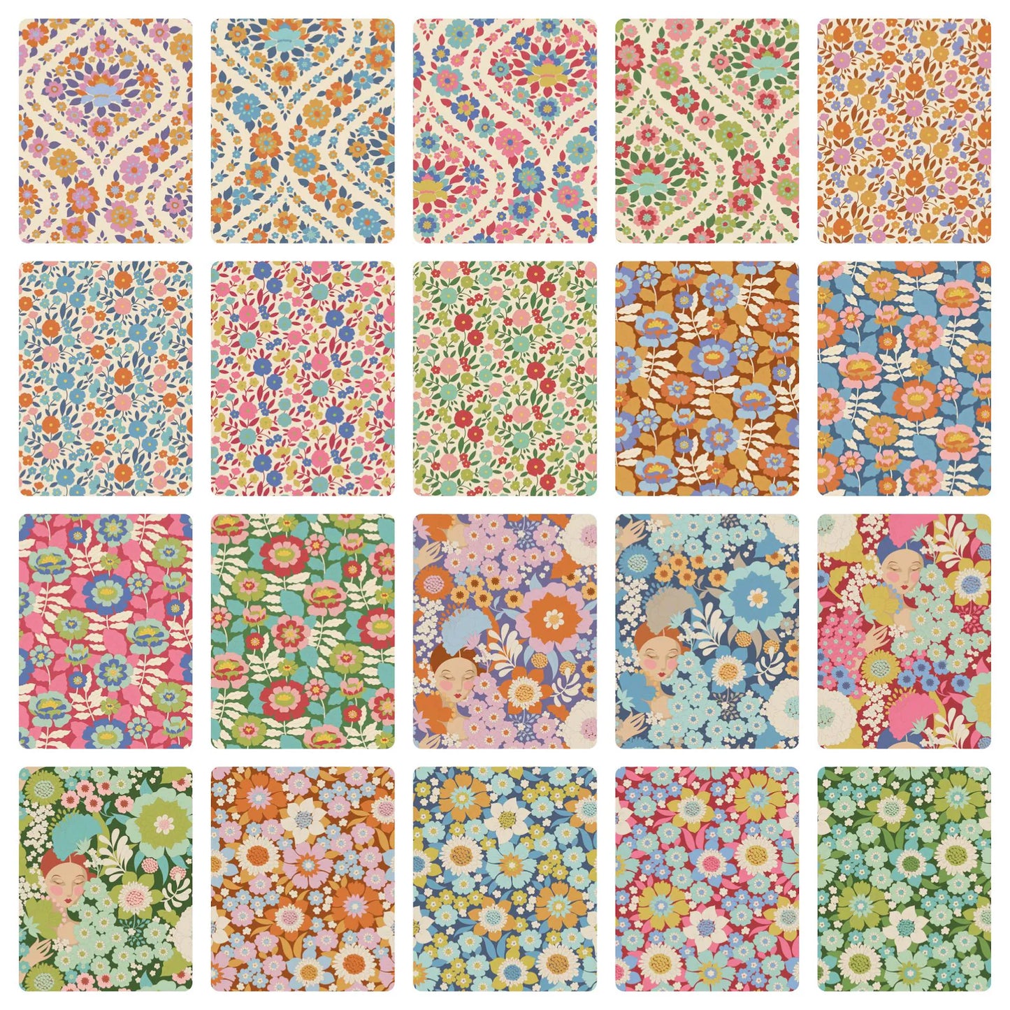 Tilda WALLFLOWER fabric Collection - Pre Cuts - 10" LAYER CAKE Fabric Stack