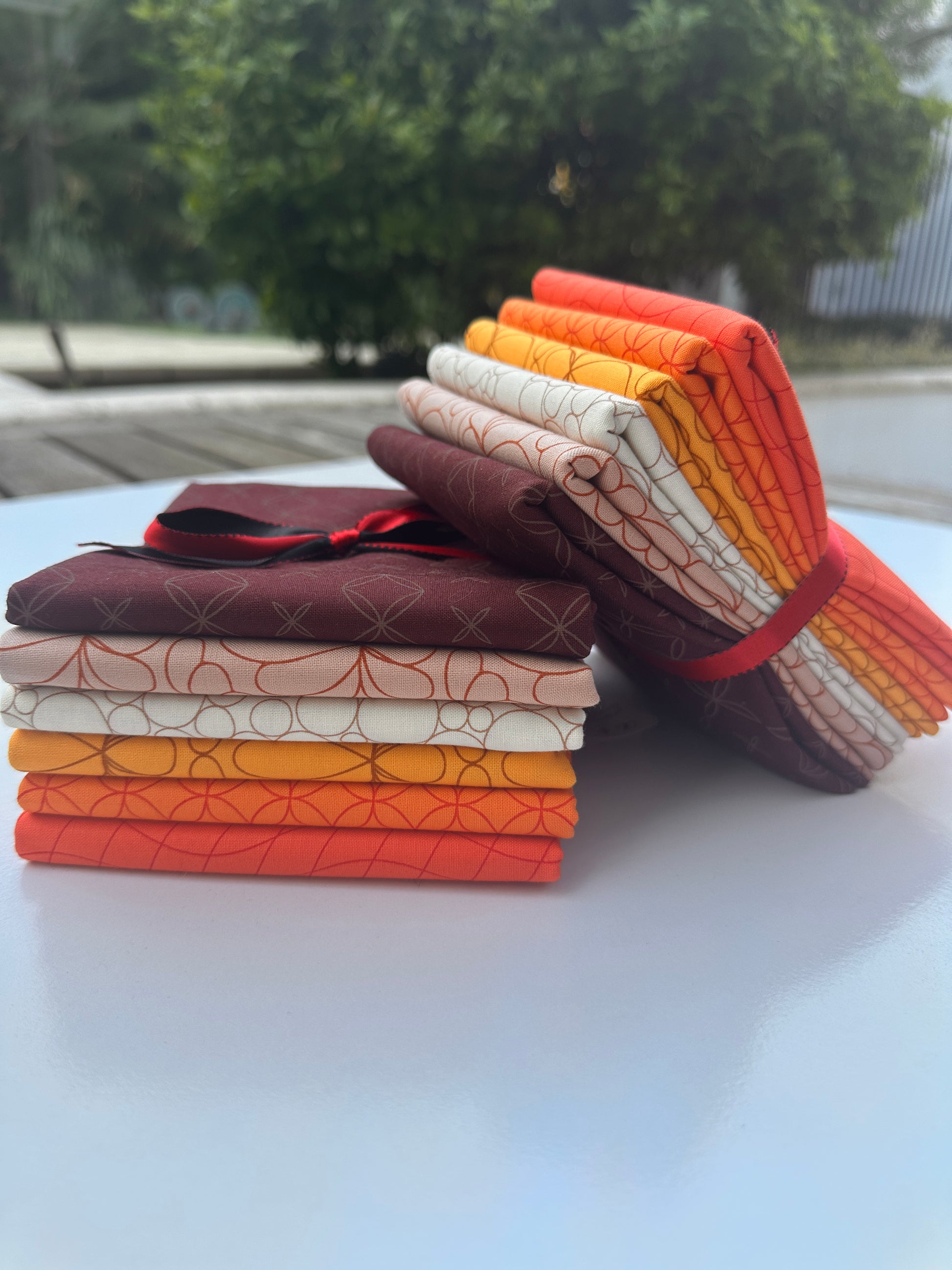 autumn tones Half metre bundles of delicious Rainbow Spice quilt fabrics by Sarah Thomas - Sariditty for moda.  Available at 2 sew textiles art quilt supplies