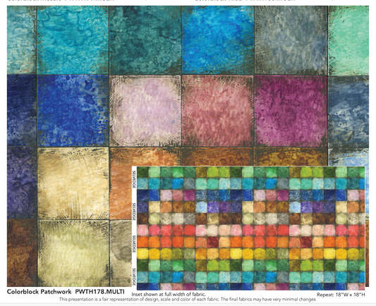 detail Colorblock colourblock by Tim Holtz squares of colour paint palette from Freespirit available at 2 sew textiles art quilt supplies