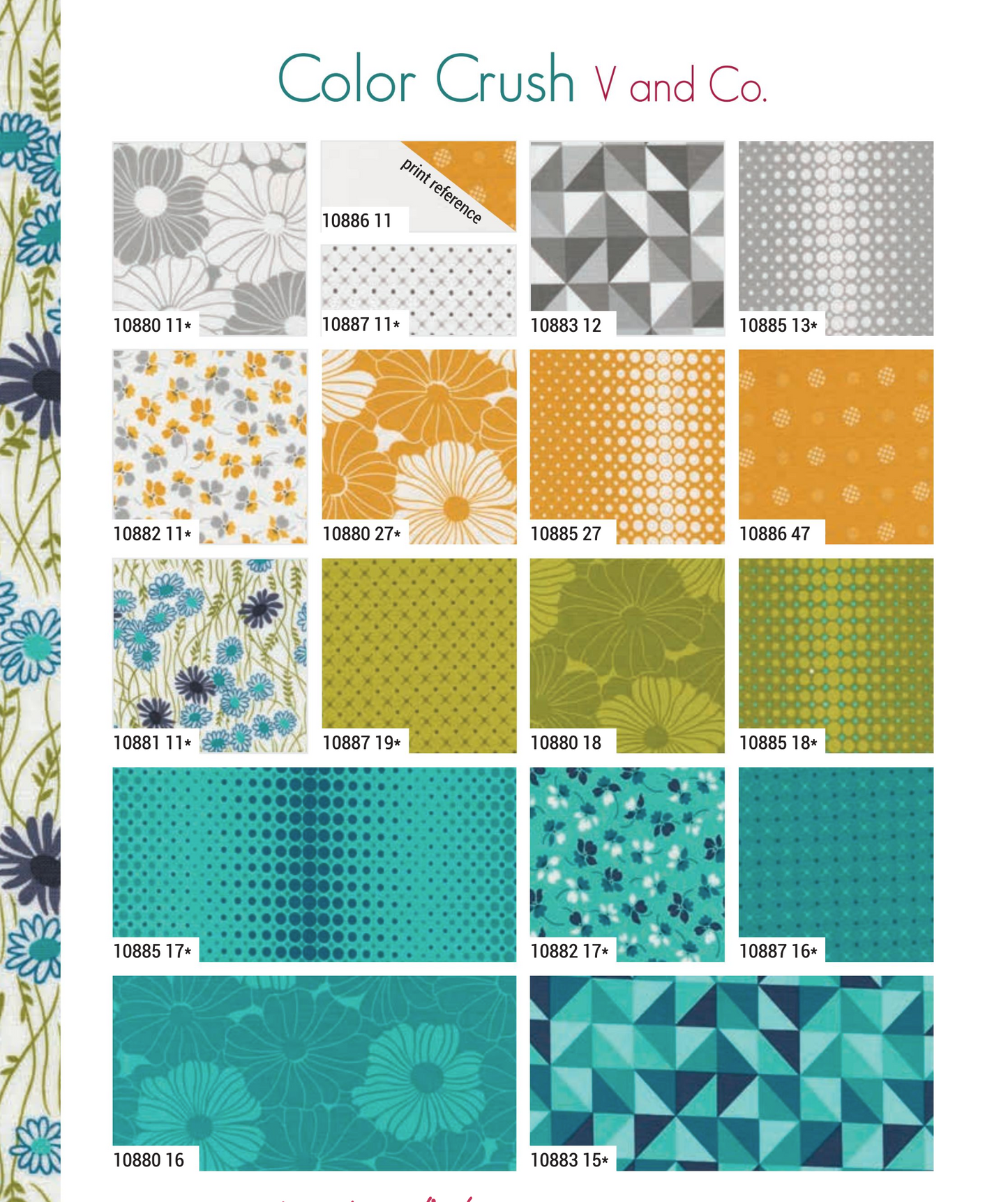 color crush by v and co Vanessa Christenson for Moda available at 2 sew textiles art quilt supplies fabric layout