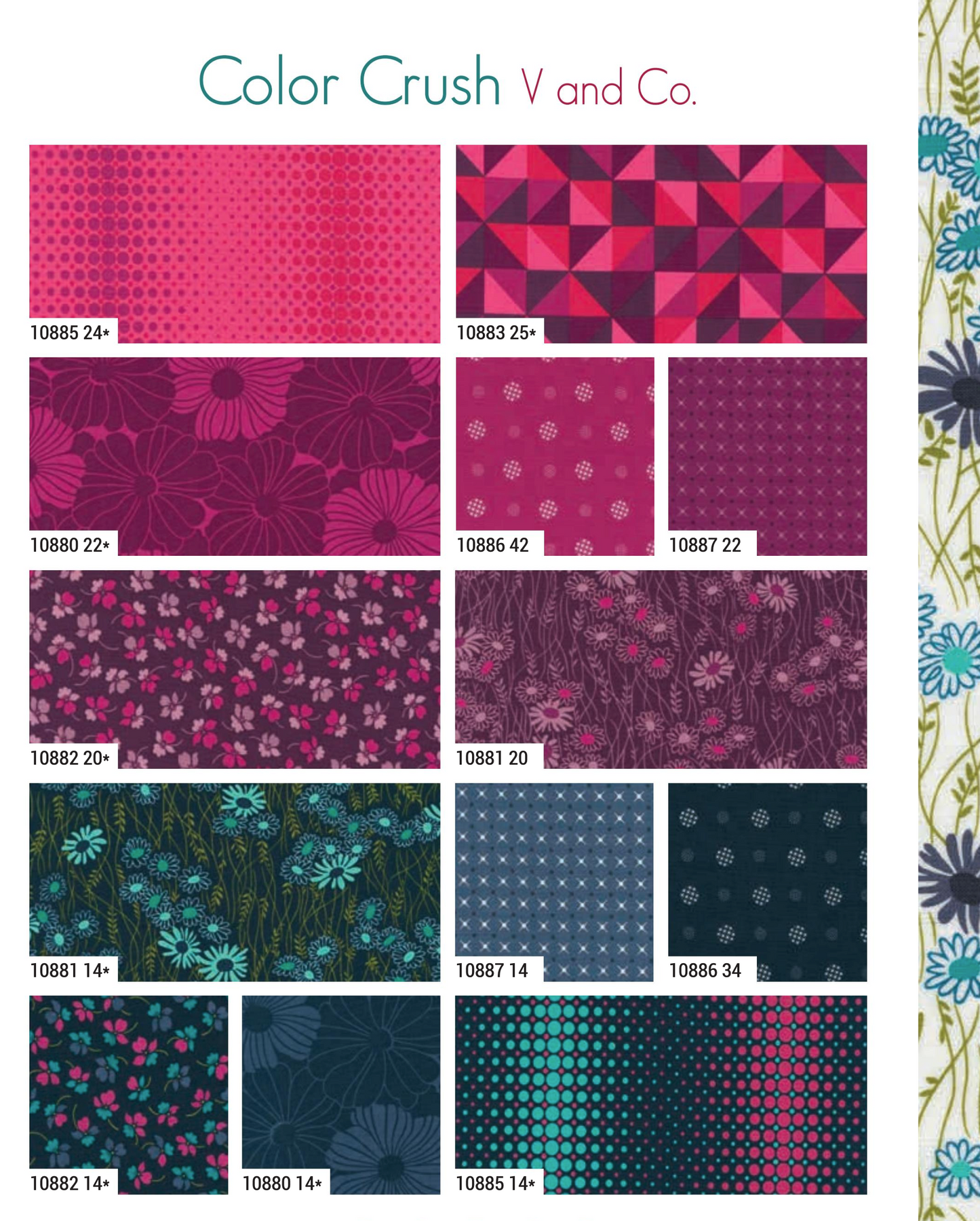 color crush by v and co Vanessa Christenson for Moda available at 2 sew textiles art quilt supplies fabric layout