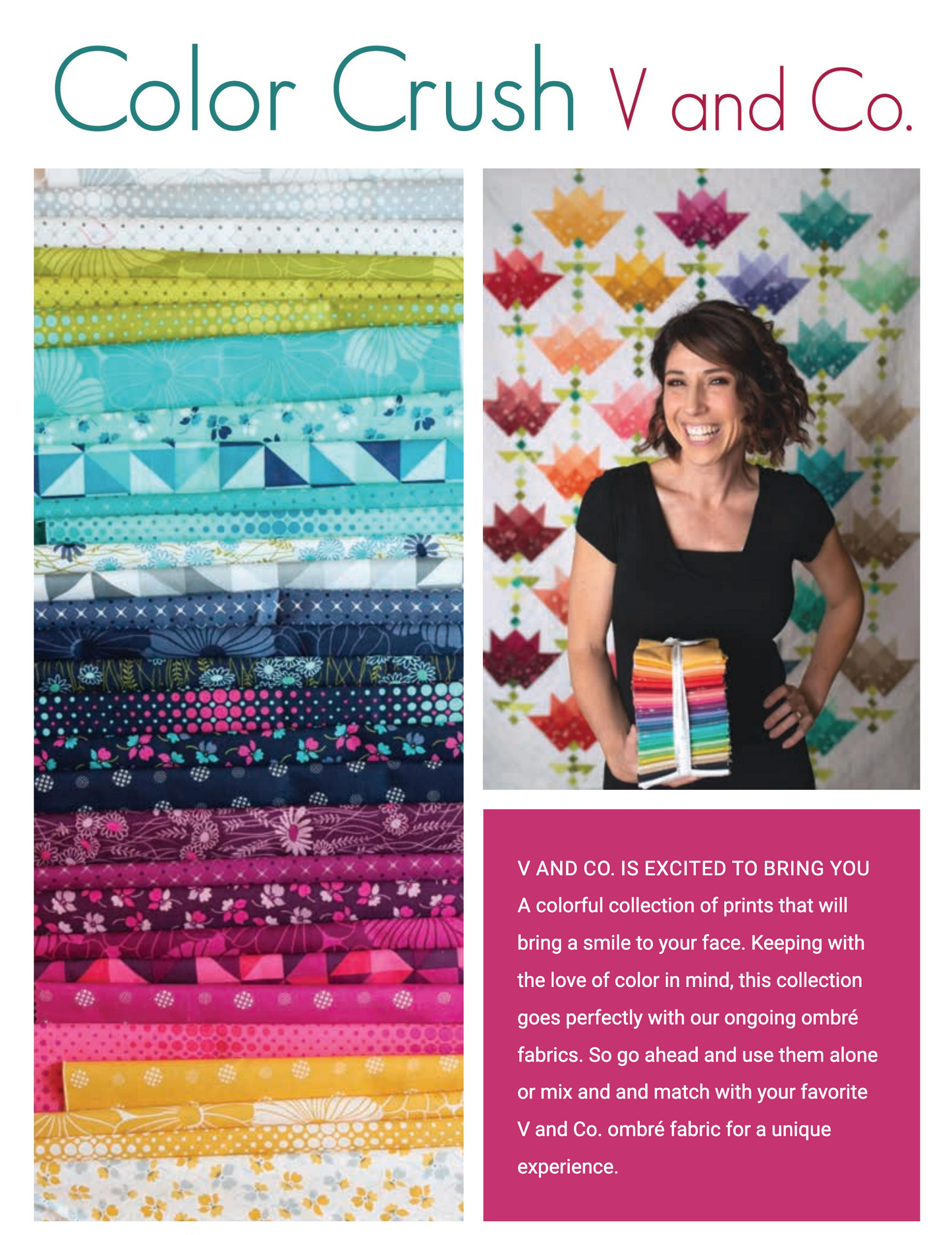 Color Crush by V and Co for Moda - 5" Charm Pack Cake Pre-cut Quilt Fabric Collection