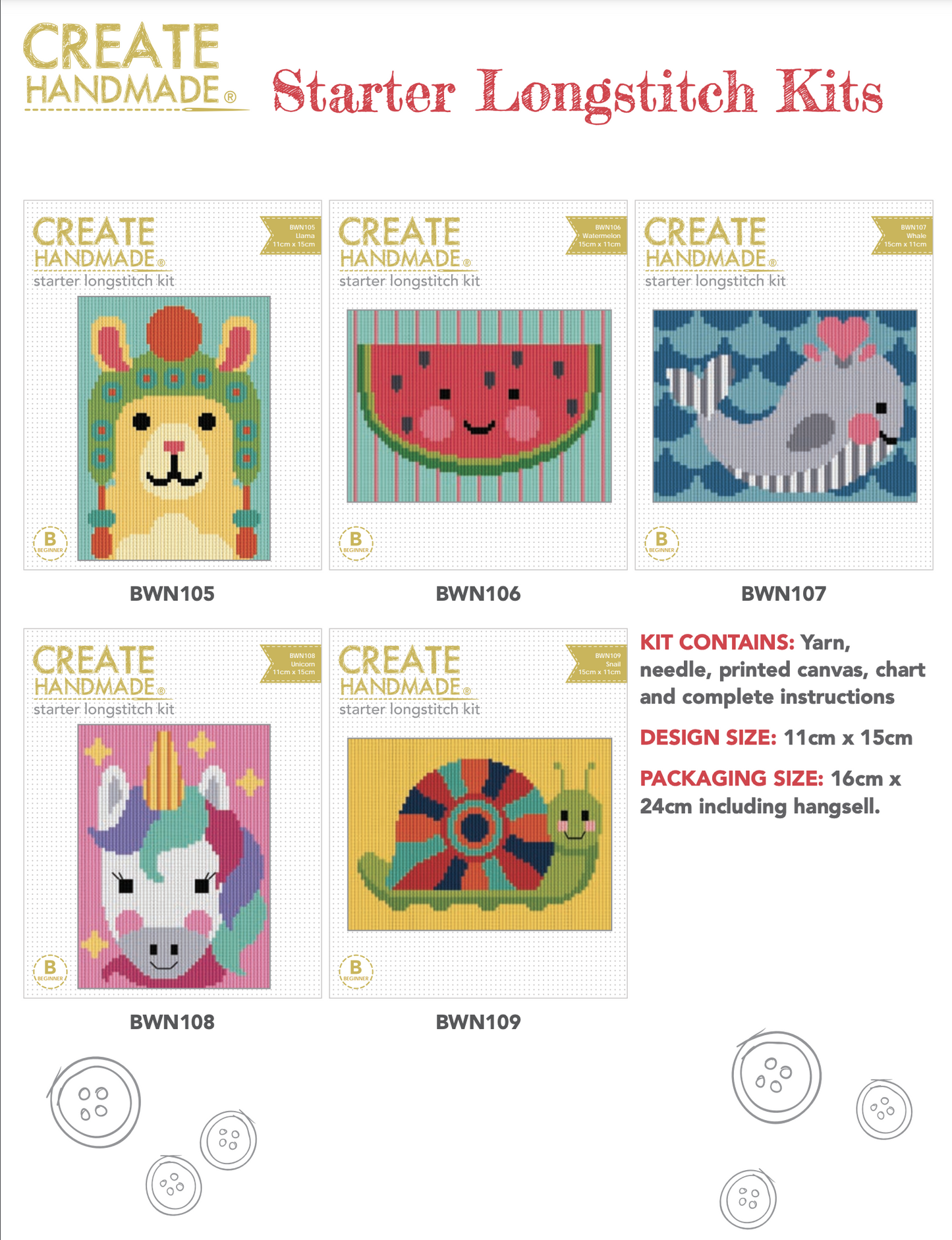 kit contents Stitchery kits great gift stocking stuffers by Create Handmade Kits complete available at 2 sew textiles art quilt supplies