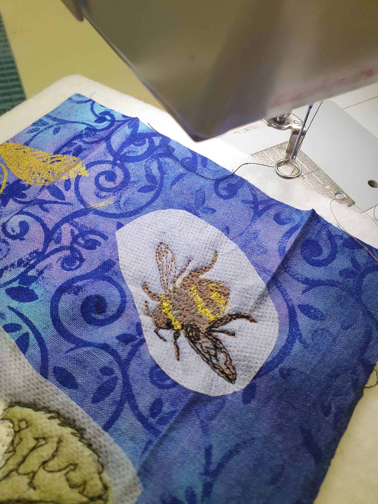 stitch a bee Sulky Stick 'n Stitch is ideal for Art Quilting, Hand Embroidery, Cross Stitch, Punch Needle, and Quilting. It is as easy to use as 1-2-3! Print or copy your design onto a Stick 'n Stitch sheet, at 2 Sew Textiles art quilt supplies