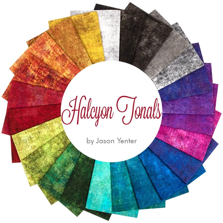 Cirle layout Halcyon Tonals a great range of blender fabrics by Jason Yenter of In the Beginning Fabrics at 2 Sew Textiles Art Quilt Supplies
