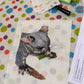 Possum drawing - Fabric art set as seen at craftalive from 2 sew textiles art quilt supplies