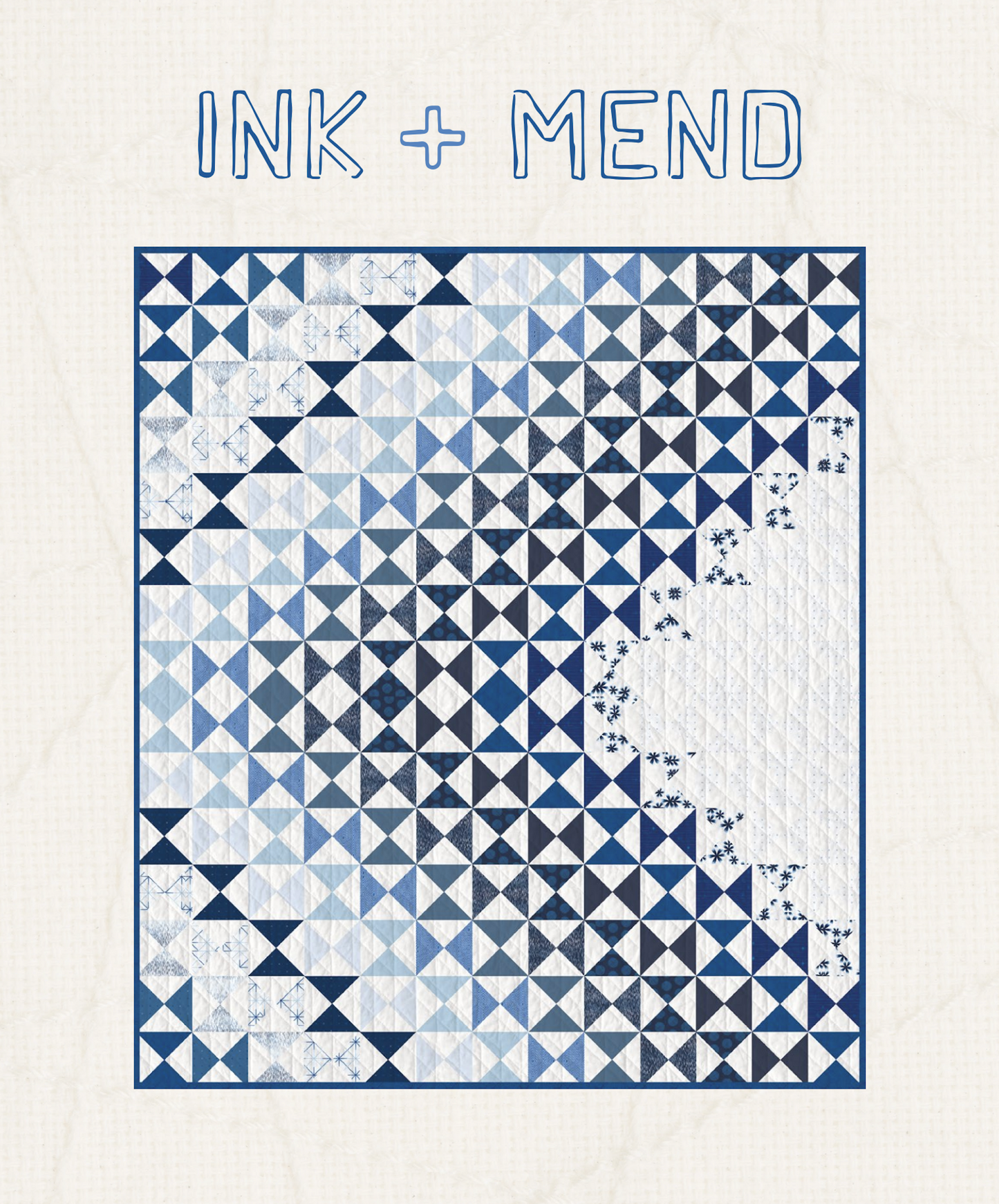 ink + mend free pattern with purchase Inkperfect by Art gallery Fabrics a beautiful collection reminiscent of ancient japanese textile techniques available at 2 Sew Textiles Art Quilt Supplies