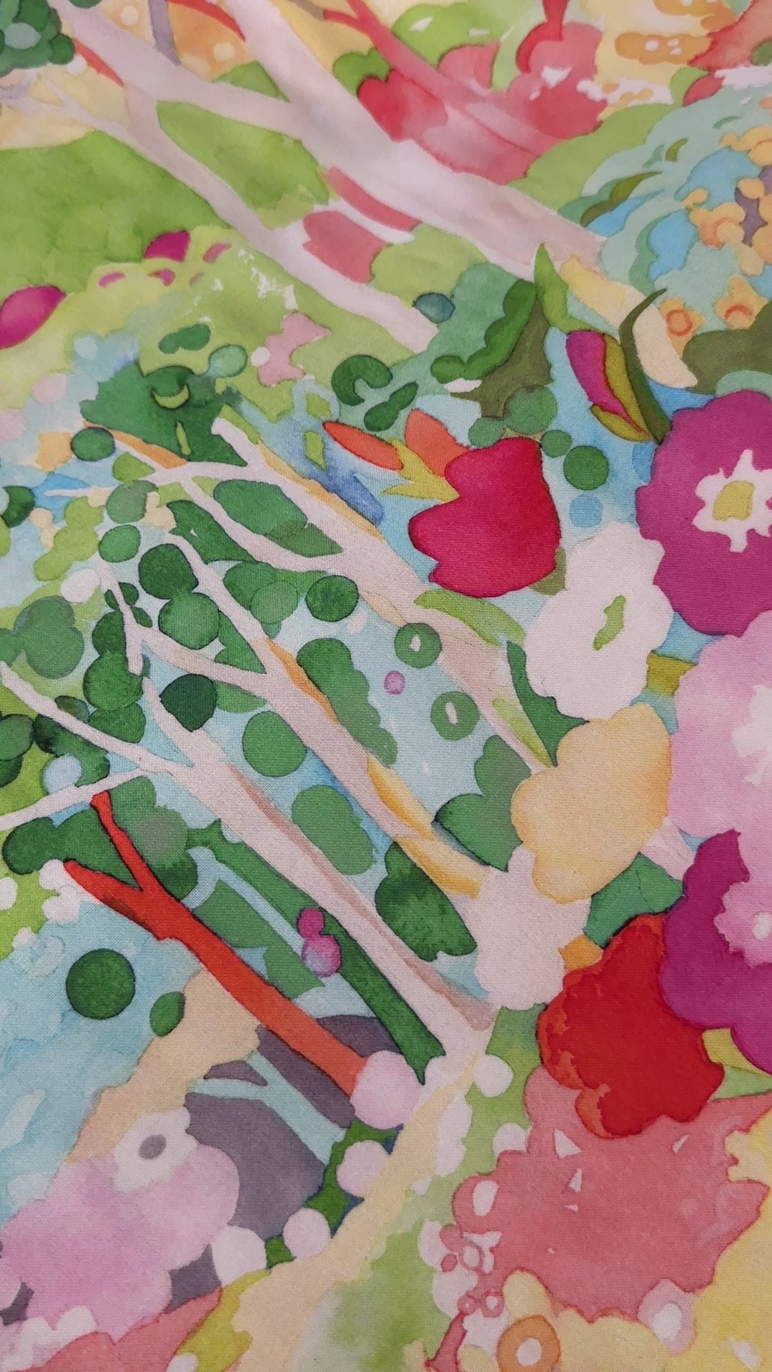 video whimsy wonderland rainbow scenic fabric by MoMo for Moda at 2 Sew Textiles art quilt supplies