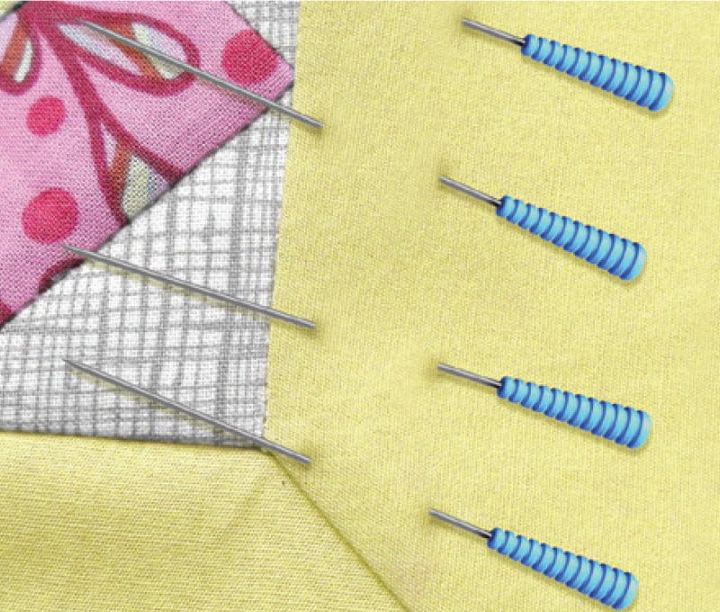 pins in fabric well quilting 100 Taylor seville magic pins at 2 Sew Textiles art quilt fabric supplies