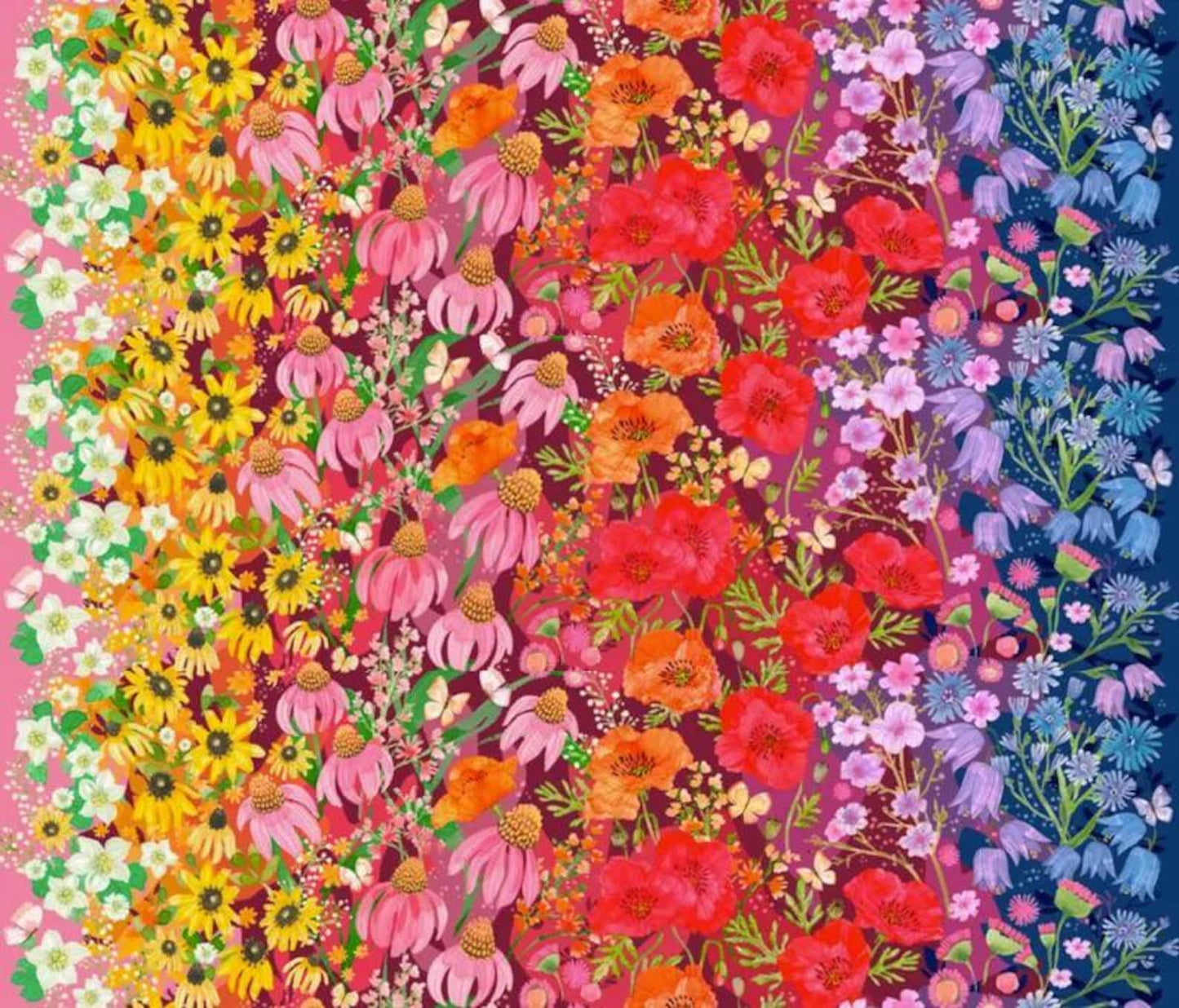 Superbloom ombre floral quilt fabric by Robin Pickens available at 2 sew textiles art quilt supplies.
colour ways jewel
edge to edge design