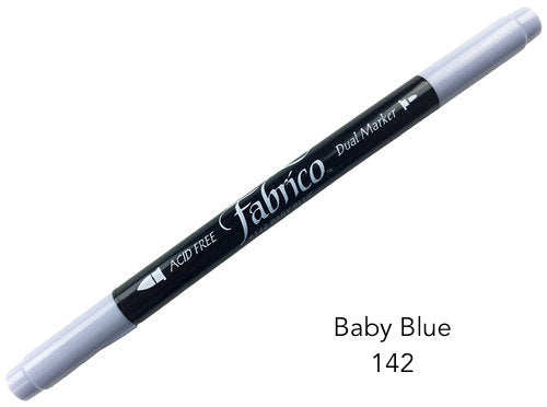 baby blue  - fabrico fabric markers by Tsukineko in Japan. Permanent light fast great range of colours.  available at 2 SewTextiles - art quilt supplies. great for quilt labels and textile art