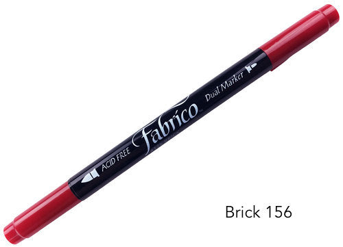 brick  - fabrico fabric markers by Tsukineko in Japan. Permanent light fast great range of colours.  available at 2 SewTextiles - art quilt supplies. great for quilt labels and textile art