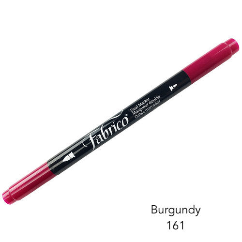burgundy  - fabrico fabric markers by Tsukineko in Japan. Permanent light fast great range of colours.  available at 2 SewTextiles - art quilt supplies. great for quilt labels and textile art