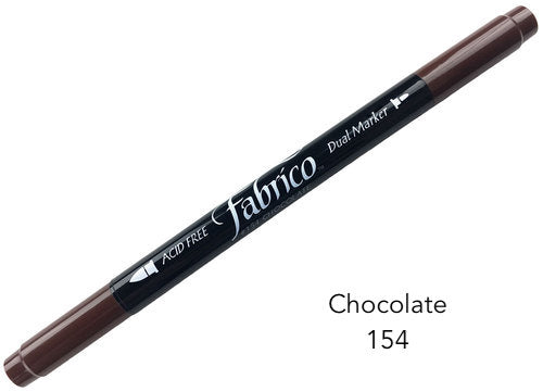 chocolate  - fabrico fabric markers by Tsukineko in Japan. Permanent light fast great range of colours.  available at 2 SewTextiles - art quilt supplies. great for quilt labels and textile art