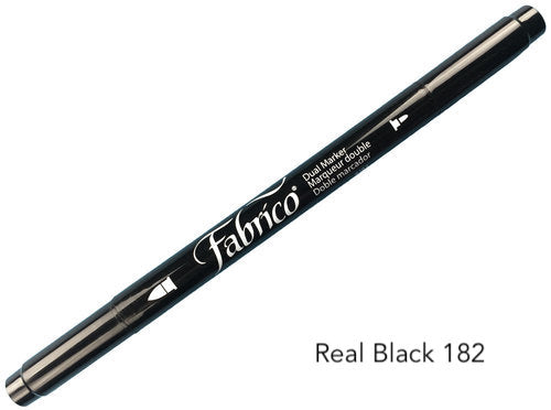 real black - fabrico fabric markers by Tsukineko in Japan. Permanent light fast great range of colours. available at 2 SewTextiles - art quilt supplies. great for quilt labels and textile art