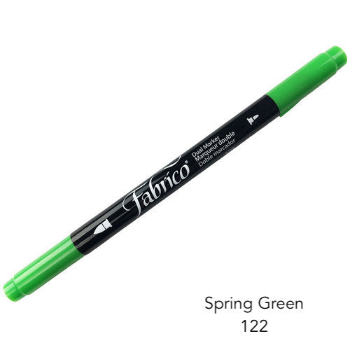 spring green - fabrico fabric markers by Tsukineko in Japan. Permanent light fast great range of colours. available at 2 SewTextiles - art quilt supplies. great for quilt labels and textile art