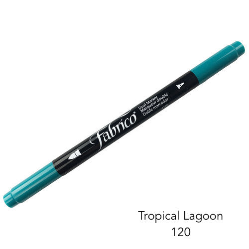 tropical lagoon - fabrico fabric markers by Tsukineko in Japan. Permanent light fast great range of colours. available at 2 SewTextiles - art quilt supplies. great for quilt labels and textile art