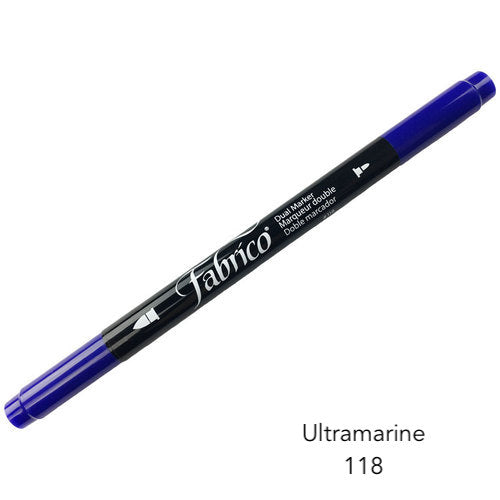 ultramarine  - fabrico fabric markers by Tsukineko in Japan. Permanent light fast great range of colours.  available at 2 SewTextiles - art quilt supplies. great for quilt labels and textile art