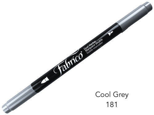 cool grey  - fabrico fabric markers by Tsukineko in Japan. Permanent light fast great range of colours.  available at 2 SewTextiles - art quilt supplies. great for quilt labels and textile art