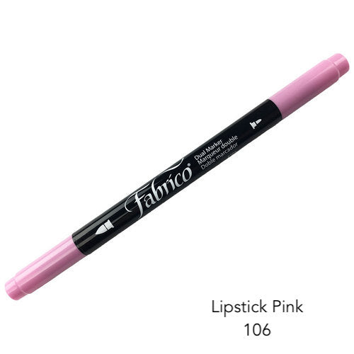 lipstick pink - fabrico fabric markers by Tsukineko in Japan. Permanent light fast great range of colours.  available at 2 SewTextiles - art quilt supplies. great for quilt labels and textile art