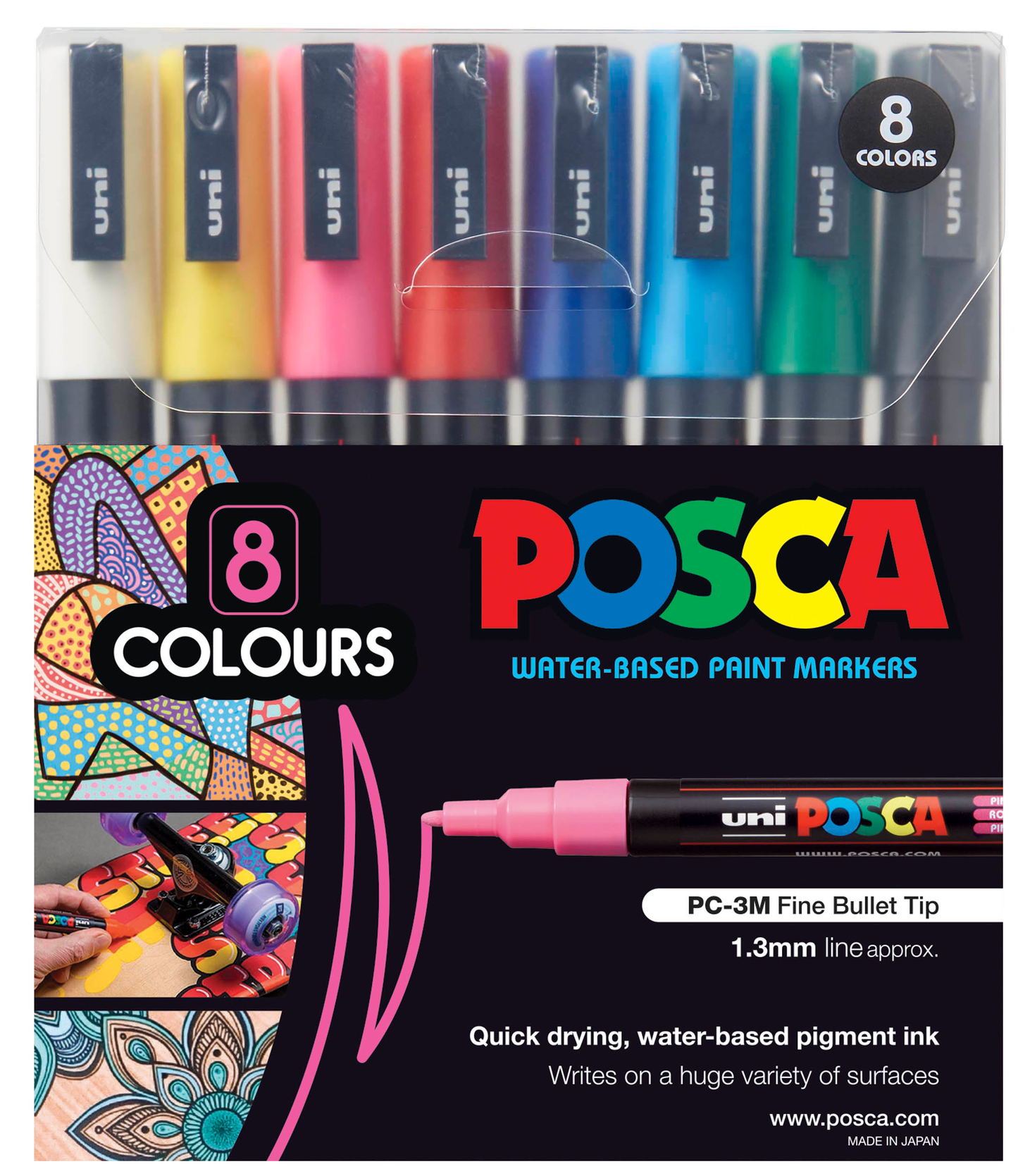 Posca 8 colour fun set 2 sew textiles