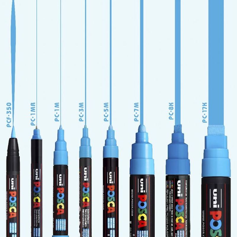 Stylos à peinture Posca - PC3M - métallisé inclus