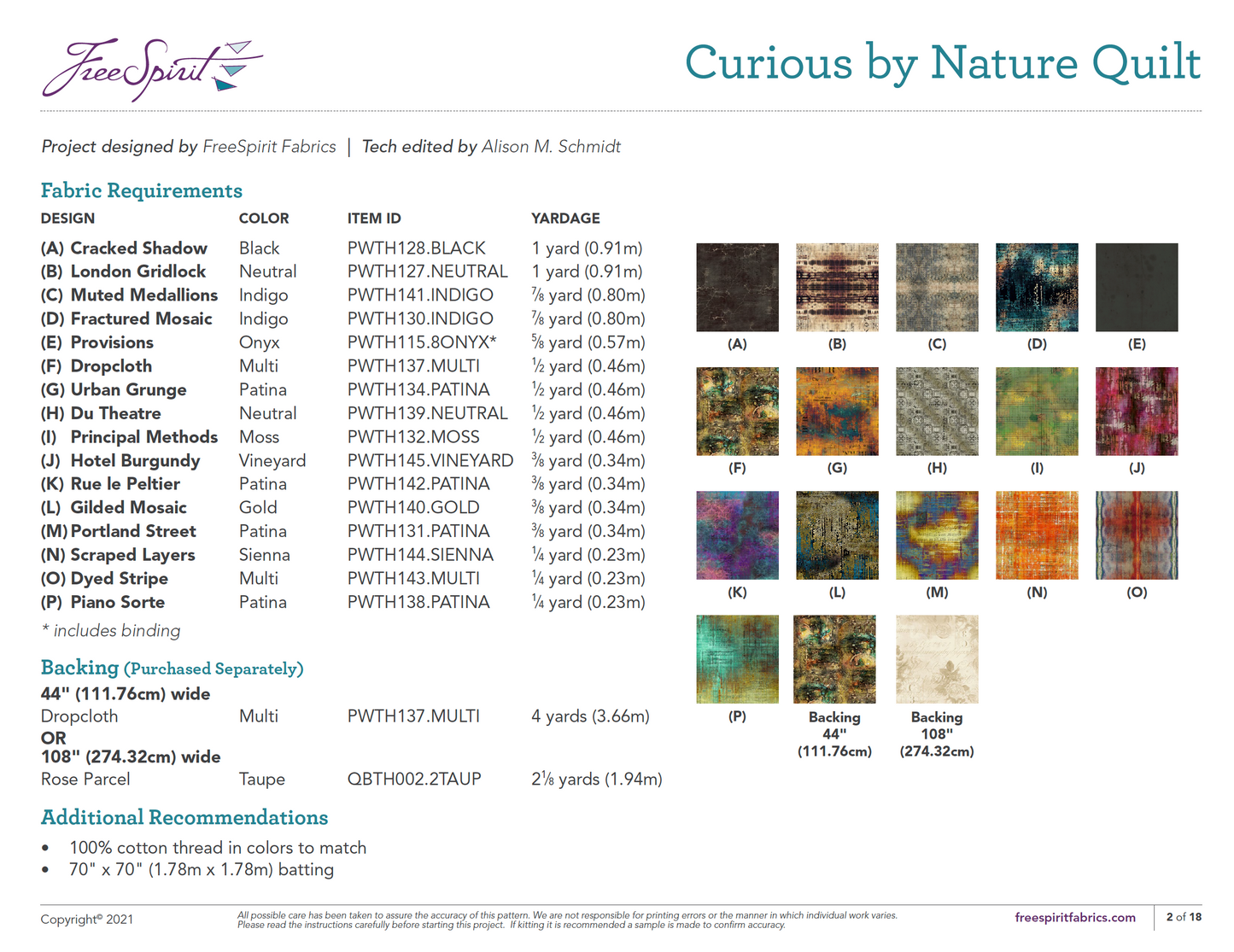 Free Pattern - Curious by Nature Quilt by Freespirit for Tim Holtz Abandoned fabrics