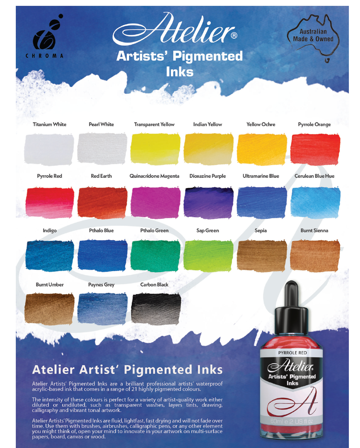 Acrylic Inks - Atelier Artists' Pigmented Inks