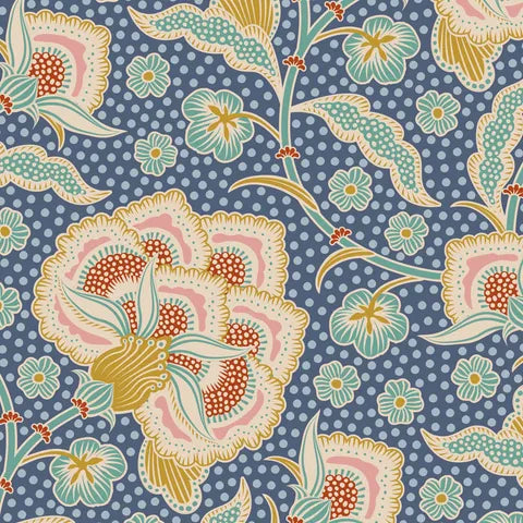 Tilda hometown collection quilt fabric available at 2 Sew Textiles art quilt supplies blue flowers 