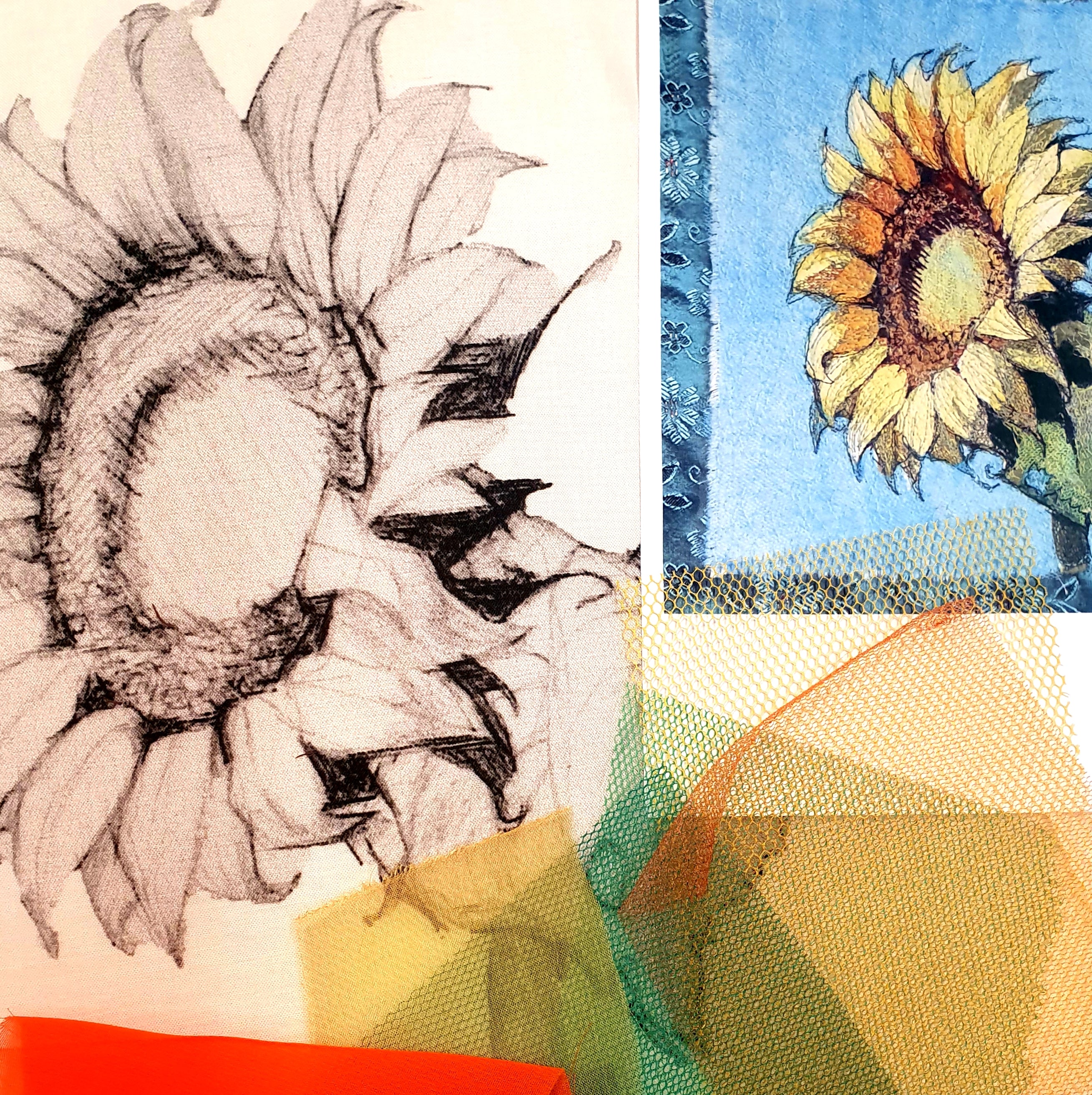 Sunflower Faux Stained Glass Quilt Block Supply Kit