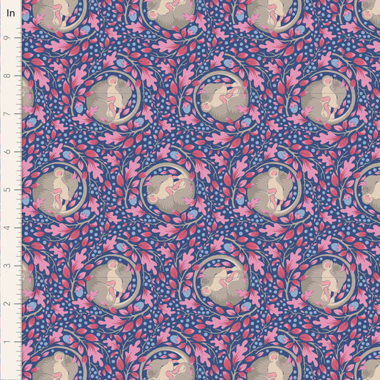 Tilda - Hibernation - 100521 Slumbermouse Denim - 2 Sew Textiles - Art quilt fabric supplies