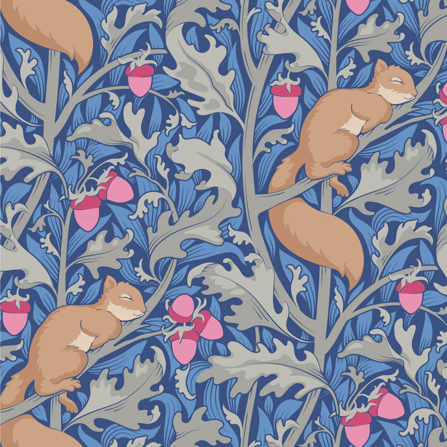  100525-Squireldreams-Blue - Tilda Hibernation - Available at - 2 Sew Textiles - Art quilt fabric supplies
