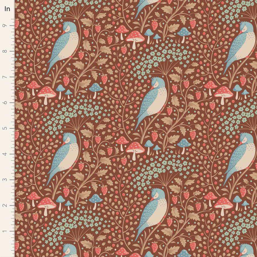 10 inch ruler 100533 Sleepybird Pecan - Tilda Hibernation - Available at - 2 Sew Textiles - Art quilt fabric supplies