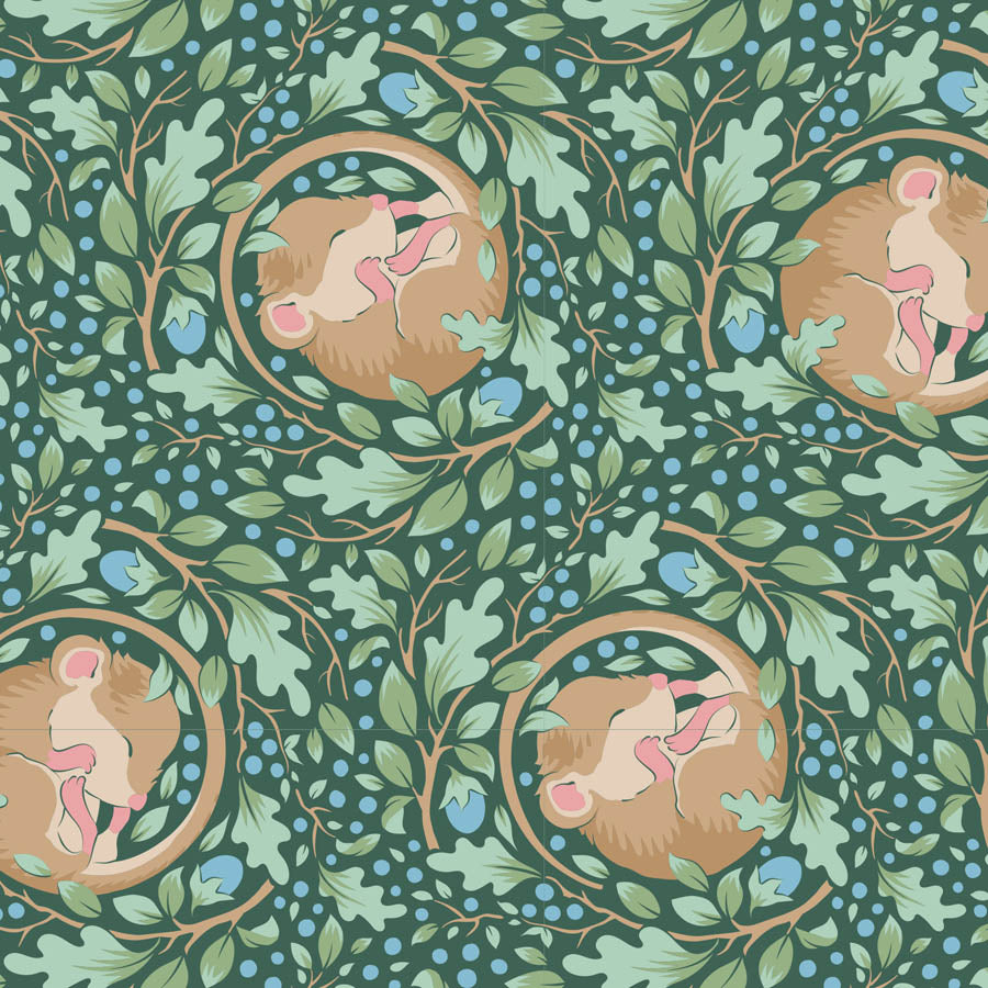 Tilda hibernation series collection image autumn winder 2023 sleeping mouse bird squirrell - available at - 2 Sew Textiles - Art quilt fabric supplies