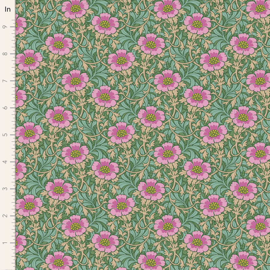 10" 100537 Winterrose Sage - Tilda Hibernation - Available at - 2 Sew Textiles - Art quilt fabric supplies