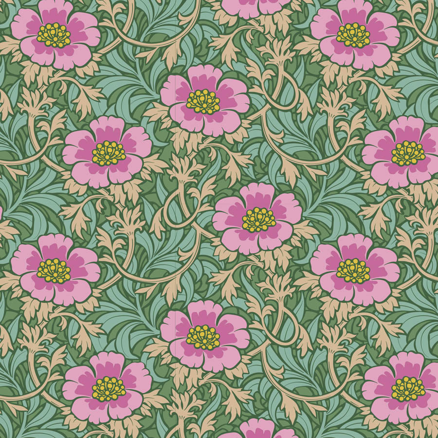100537 Winterrose Sage - Tilda Hibernation - Available at - 2 Sew Textiles - Art quilt fabric supplies