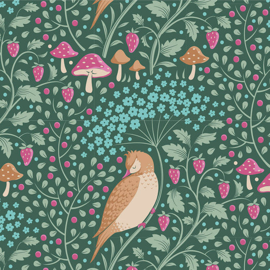 100538 Sleepybird Lafayette - Tilda Hibernation - Available at - 2 Sew Textiles - Art quilt fabric supplies