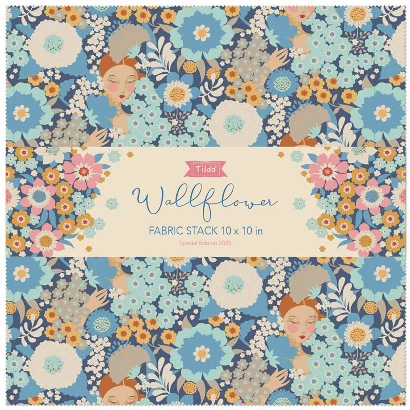 Tilda WALLFLOWER fabric Collection - Pre Cuts - 10" LAYER CAKE Fabric Stack - PRE-ORDER