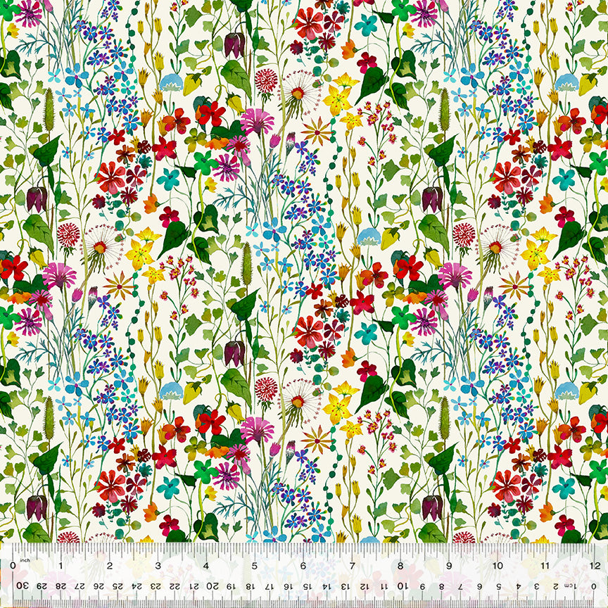 Posie ivory gardenia by sally kelly for windham fabrics available at 2 sew textiles art quilt supplies
