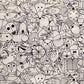 Photo of fabric Charley Harper best of volume 2 - end papers fabric in natural (black and white) great little animals each artfully designed available at 2 sew textiles art quilt supplies
