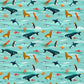 Ocean life blue animals - Land and Sea Australiana & NZ  Kiwiana by Ellen Giggenbach at  2 Sew Textiles art quilt supplies