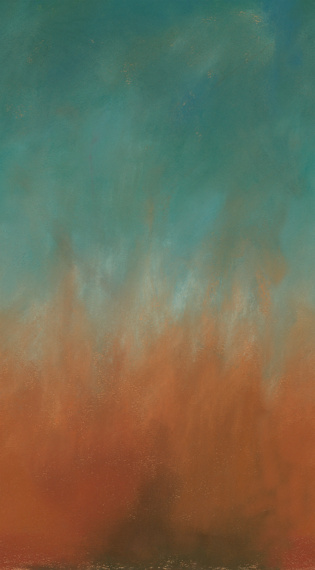 Gradient background transitioning from blue to orange with abstract texture