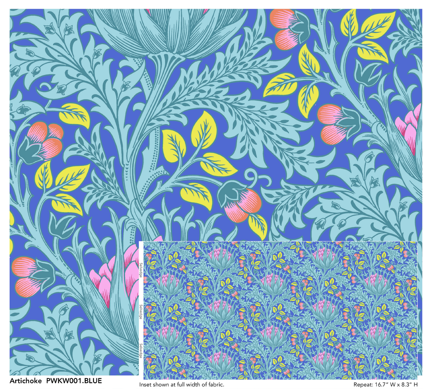 Lot de chrysanthèmes japonais Half Yard - Kaffe Fassett Collective Classics par Philip Jacobs pour FreeSpirit 