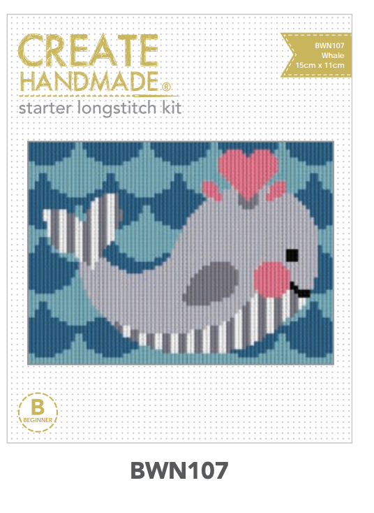 whale longstitch Stitchery kits great gift stocking stuffers by Create Handmade  Kits complete available at 2 sew textiles art quilt supplies