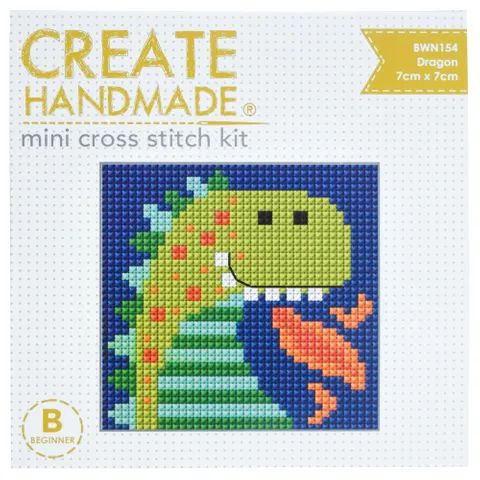 dragon kit Set of 3 cross stitch kits...create handmade mini cross stitch kit suitable for beginner available at 2 sew textiles