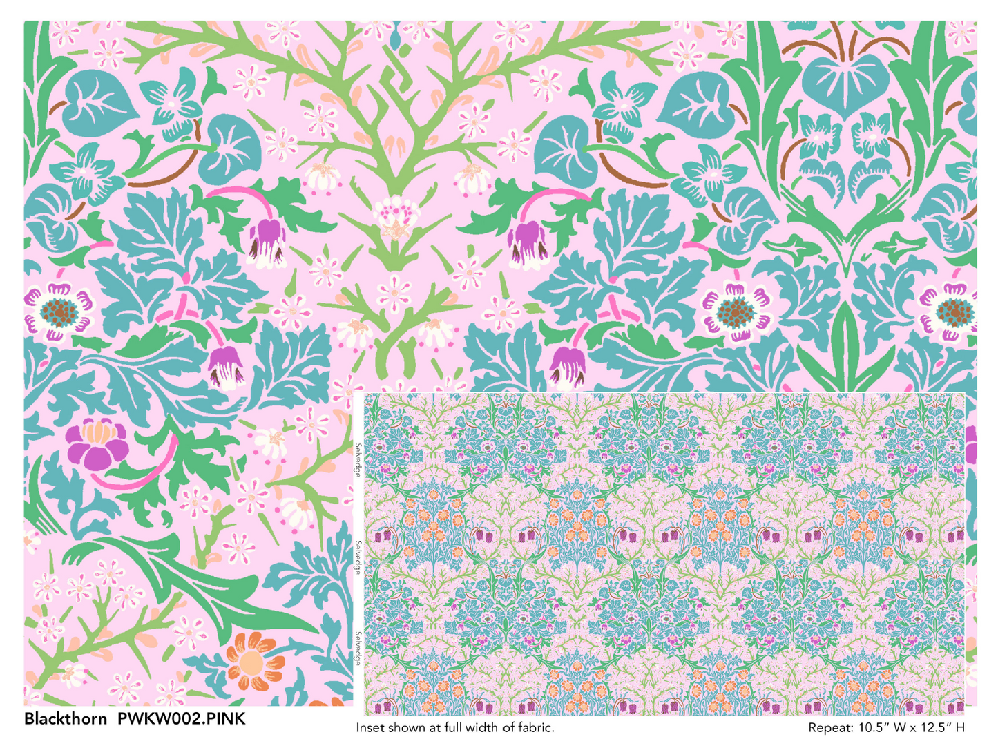 Kaffe x Morris & Co for FreeSpirit  - BLACKTHORN PINK