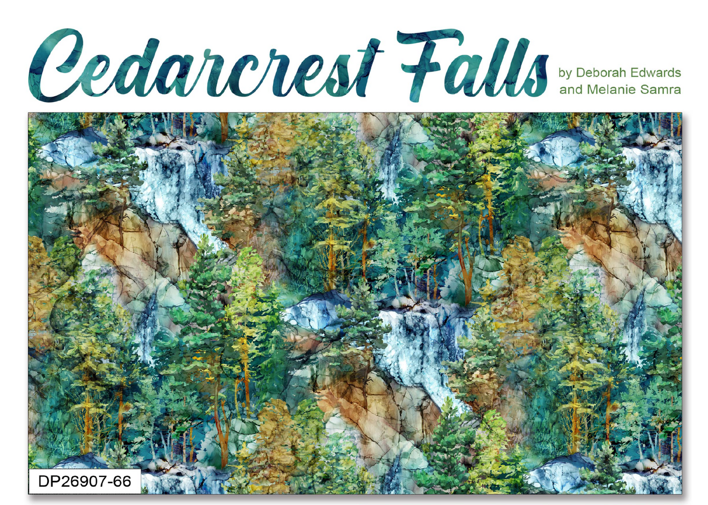 natural landscape yardage Cedarcrest falls fabric for Northcott fabrics, landscape watercolor designs. panel and natural texture prints. available at 2 sew textiles art quilt supplies