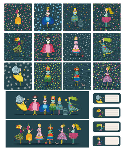 Fairy tale fairies by Monika Boldogh in Green panel