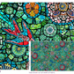 DANIELE JADE Murano collection by Odile Bailloeul inspired mosaics and marble, animals with flowers and cracked floors of palaces and castles.  reds blues teals and greens  available at 2 sew textiles art quilt supplies