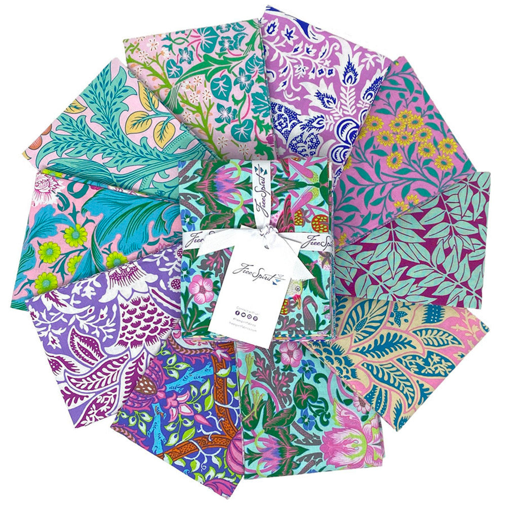BLush - 10 FQ Bundle kaffe fassett and william morris at 2 sew textiles art quilt supplies